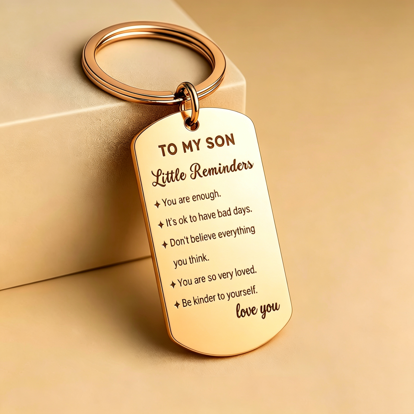 Inspirational Little Reminders Keychain Standard Inspirational Little Reminders Keychain Stainless Steel Dog Tag Gifts for Friends - PhotoMoonLamp