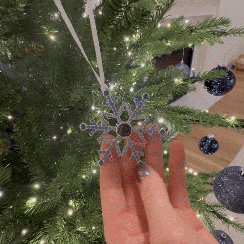 Personalized Projection Ornament Custom Photo Snowflake Christmas Ornament Gifts - PhotoMoonLamp