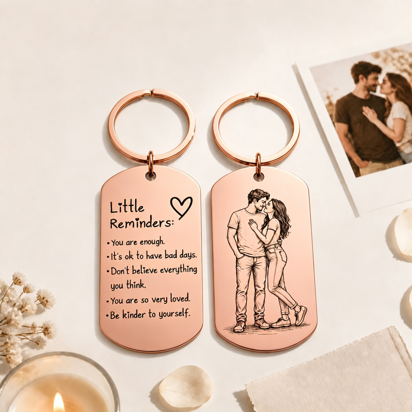 Inspirational Little Reminders Keychain Standard Inspirational Little Reminders Keychain Stainless Steel Dog Tag Gifts for Friends
