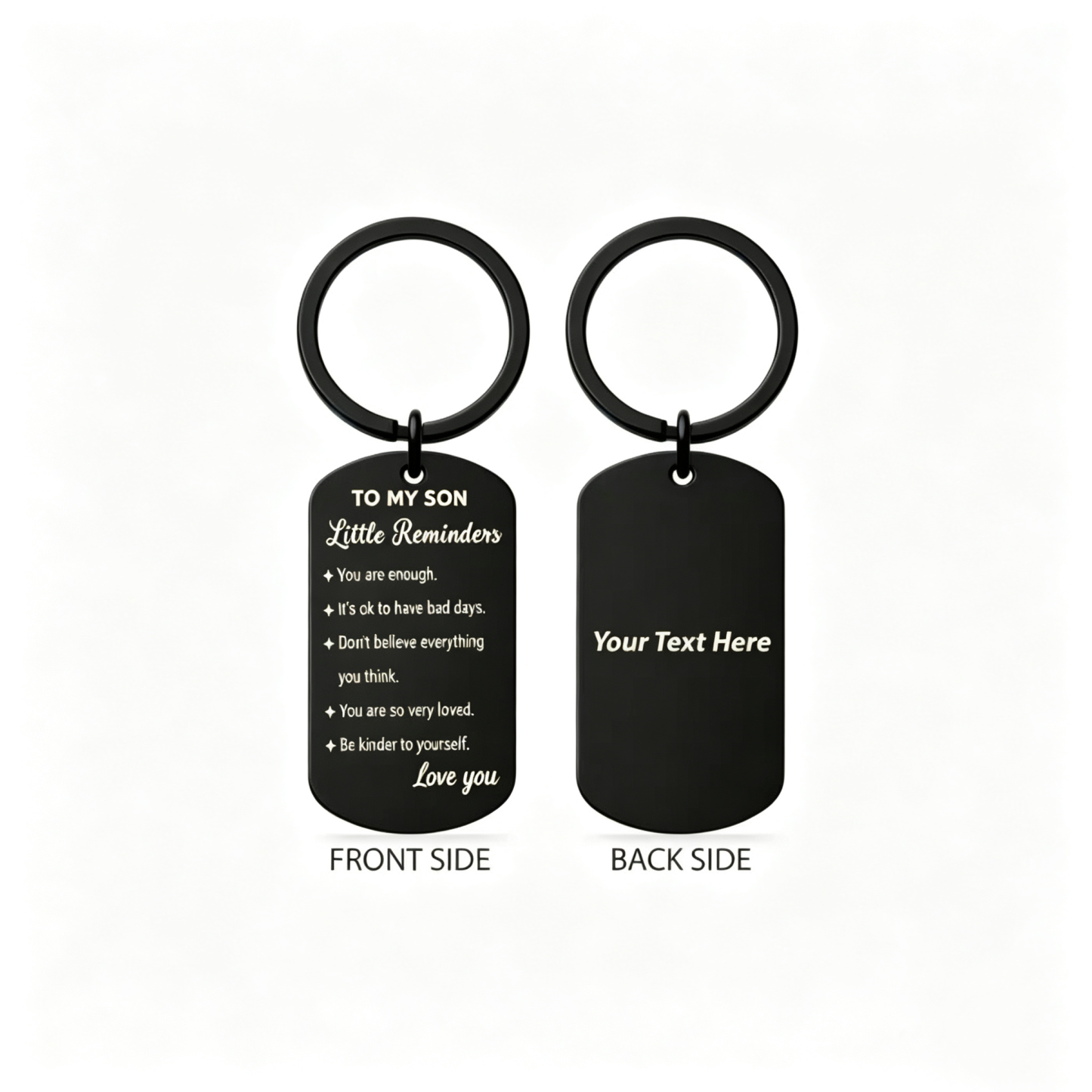 Daily Reminders Custom Engraved Keyring,To My Son or Daughter, Motivational Quote Keychain, Inspirational Keepsak Gift