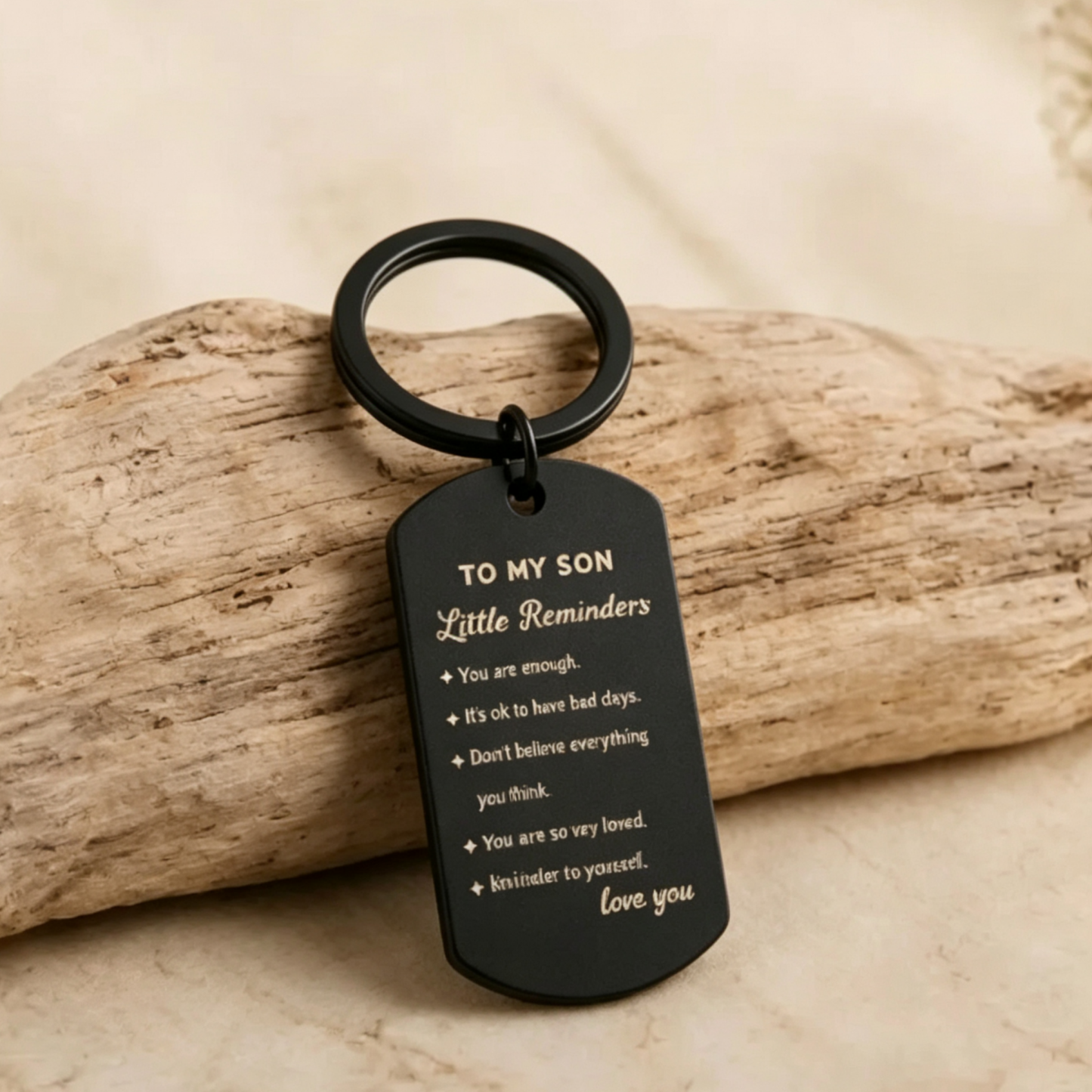 Daily Reminders Custom Engraved Keyring,To My Son or Daughter, Motivational Quote Keychain, Inspirational Keepsak Gift