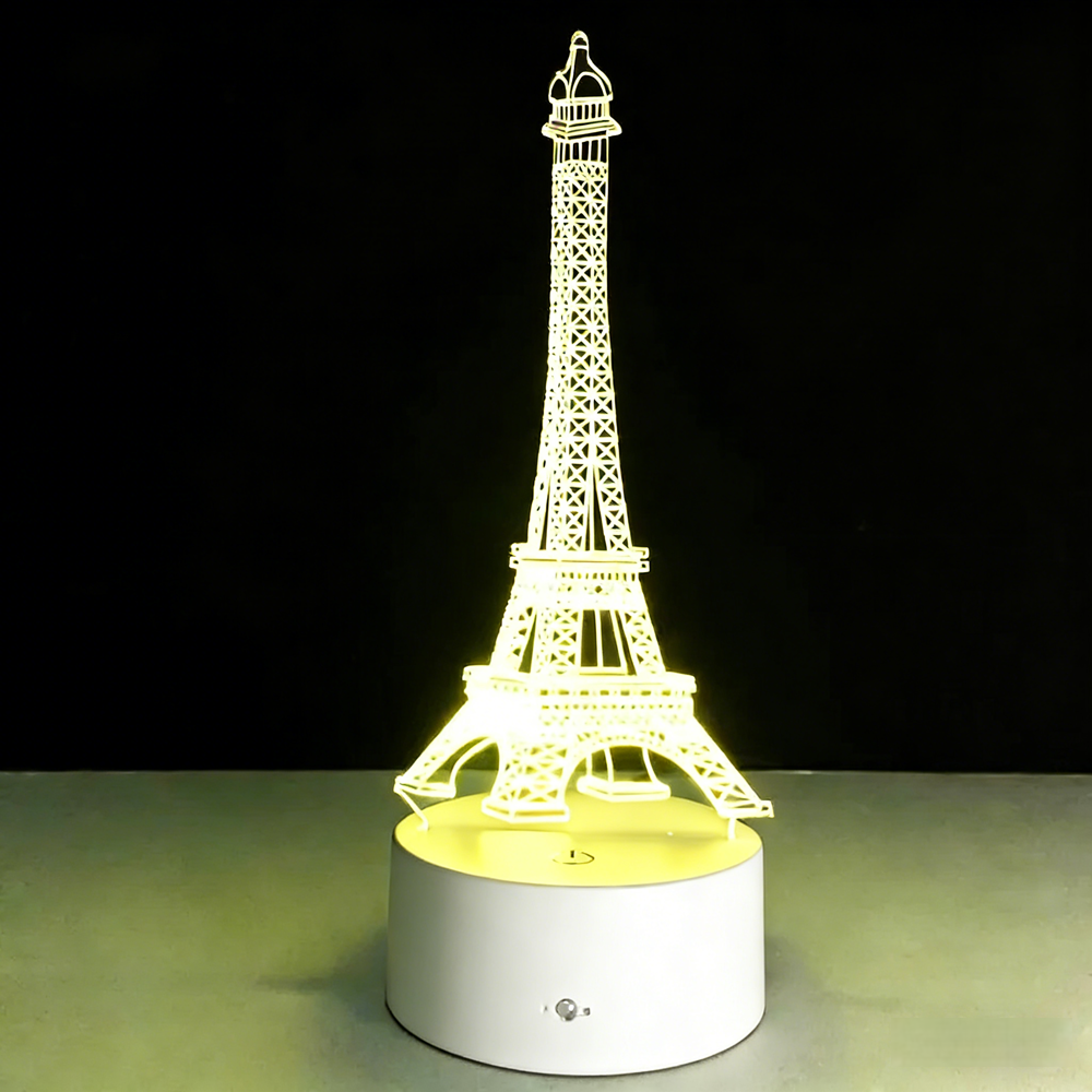 Eiffel Tower 3D Colorful Night Light Creative Touch Seven Color Change