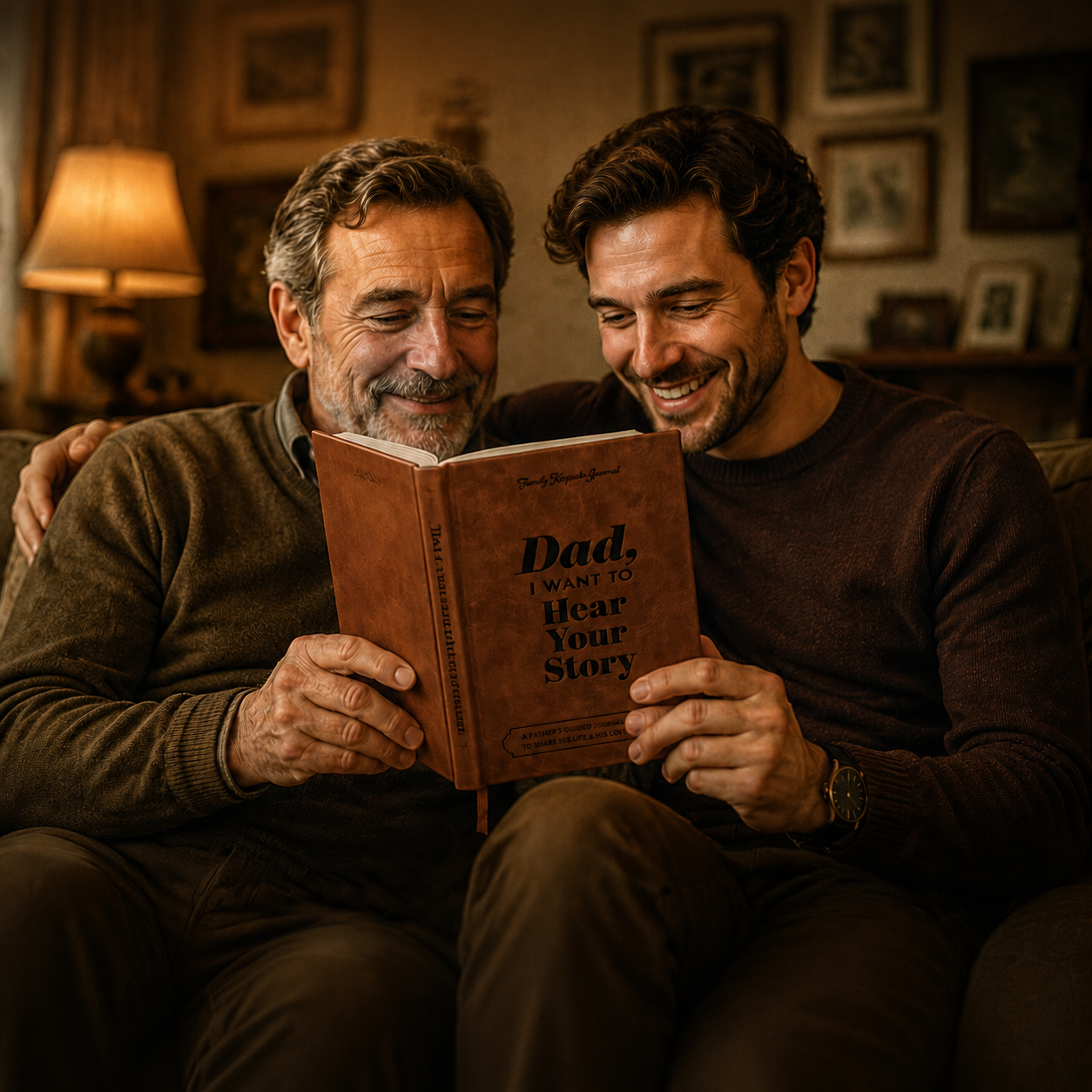 Dad's History Journal: Leather-Wrapped Hardcover with Gold Foil - A Gift for Your Dad