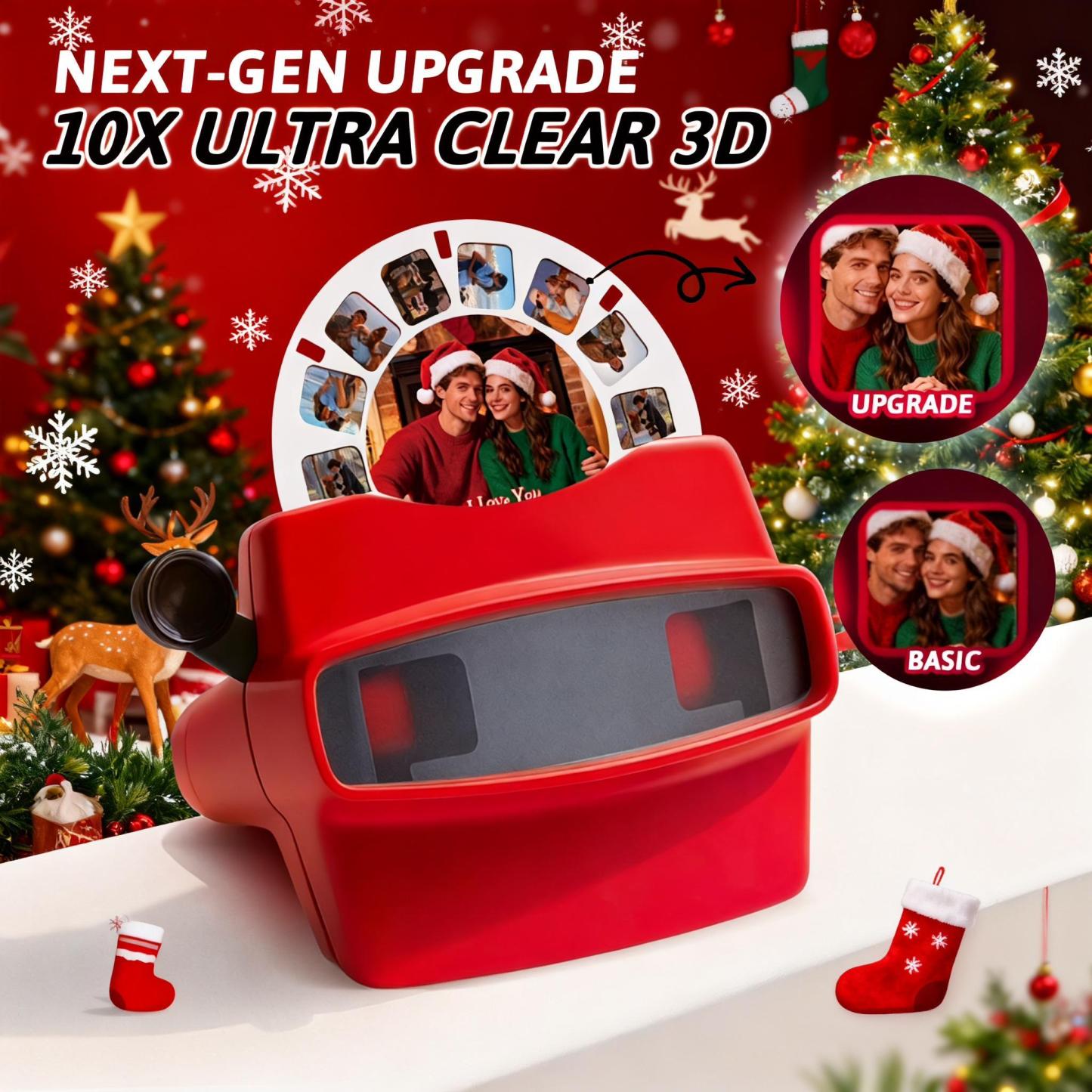 Custom 3D Viewfinder and Reel  Personalized Red Gift with Your Own Photos Text and Photo Viewer Multiple Films Available Red Viewfinder Gift
