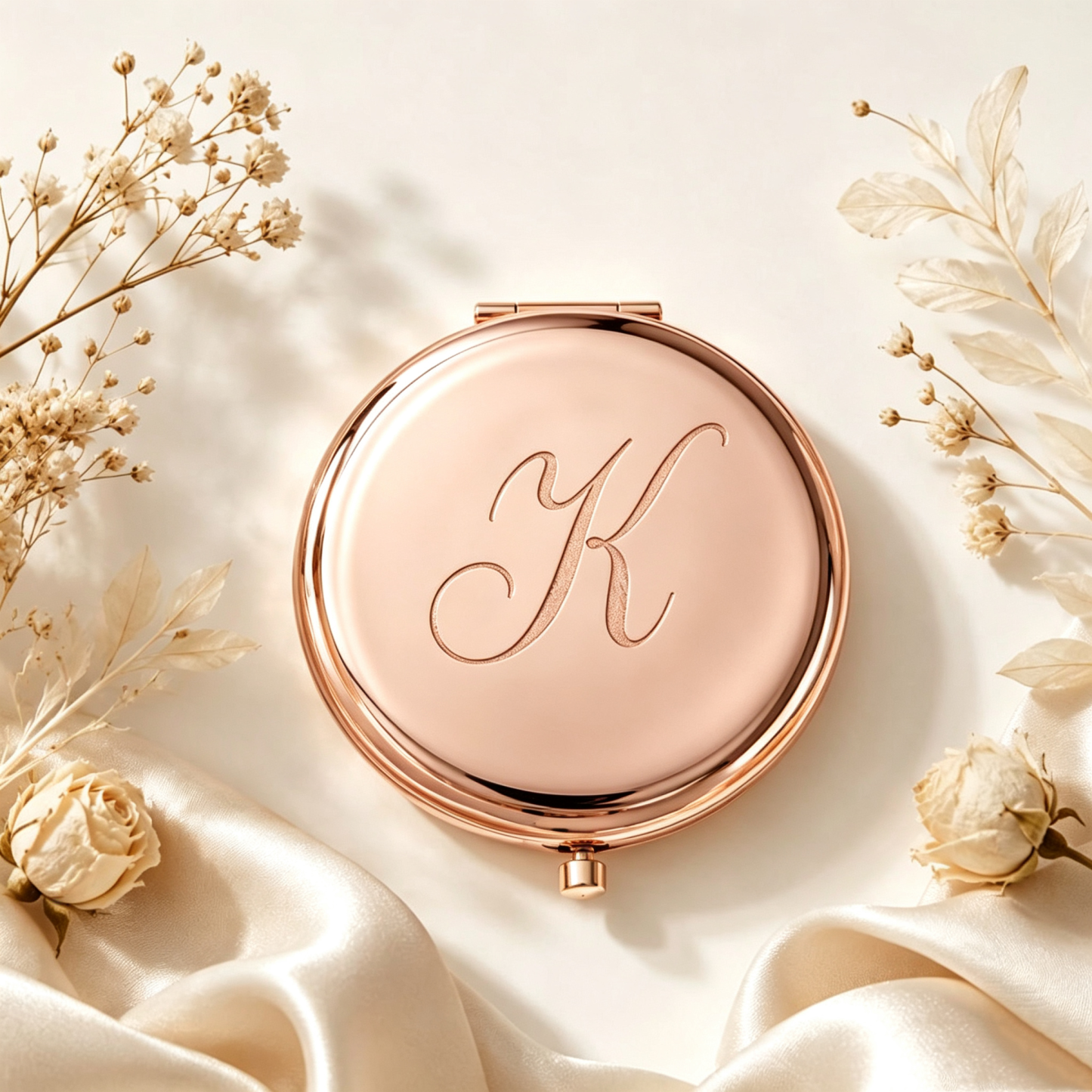 Personalized Compact Mirror with Name,Custom Engraved Gold Pocket Makeup Mirror,Bridesmaid Proposal Gifts,Wedding Party Favors - PhotoMoonLamp