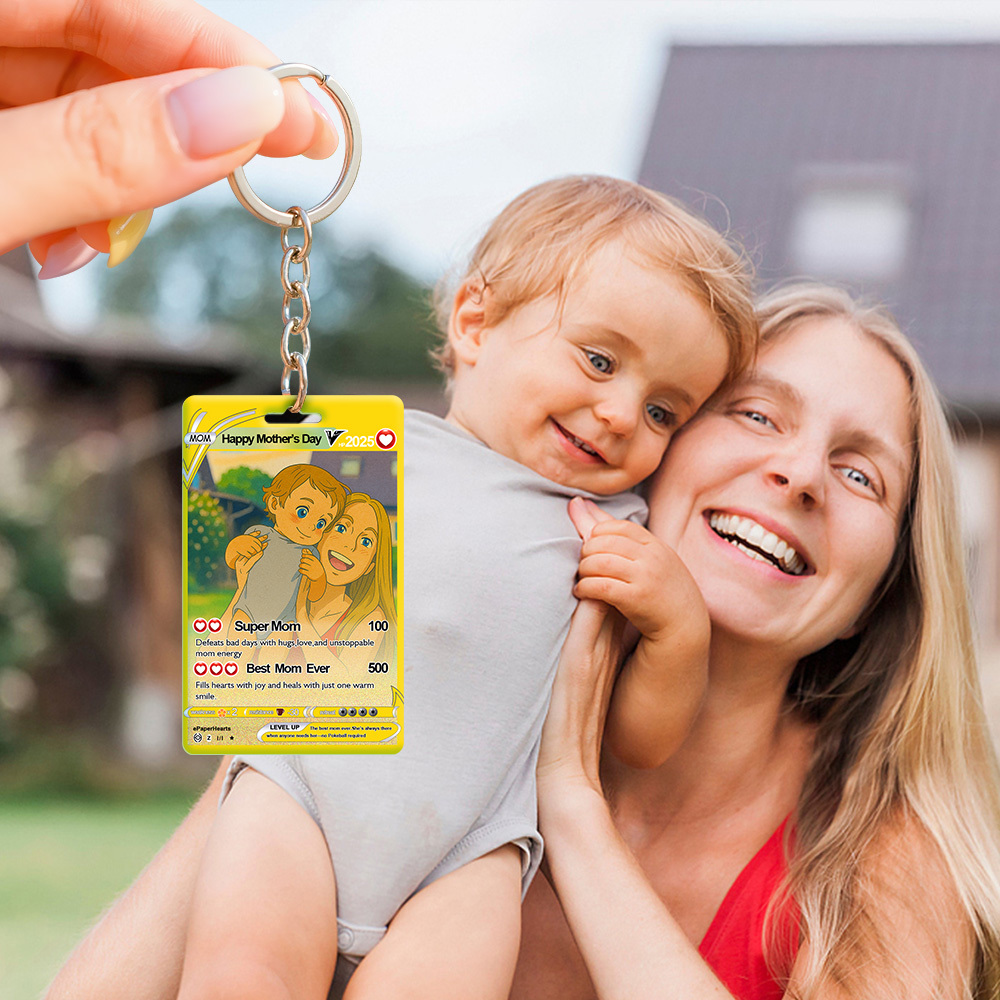 Custom Cartoon Pet Style Keychain Perfect Gift Personalized Cartoon Gift with Photo & Text Acrylic Keychain Gift - PhotoMoonLamp