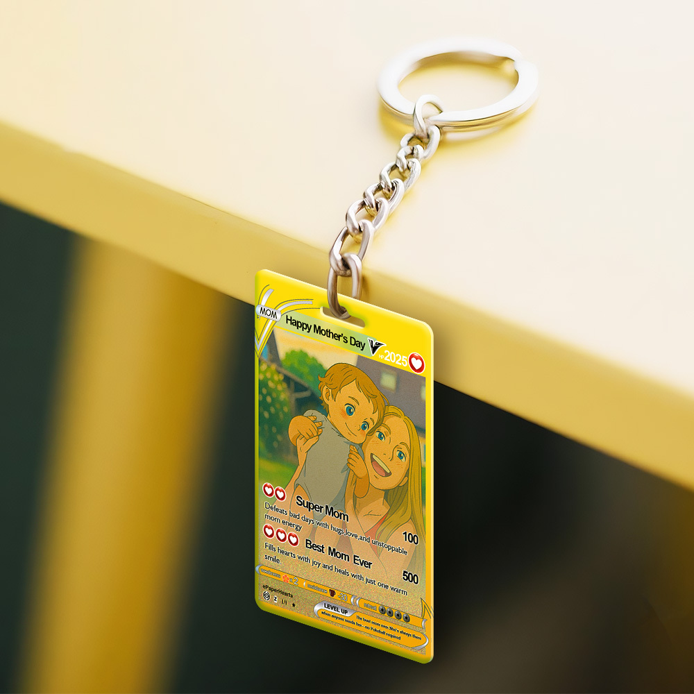 Custom Cartoon Pet Style Keychain Perfect Gift Personalized Cartoon Gift with Photo & Text Acrylic Keychain Gift - PhotoMoonLamp