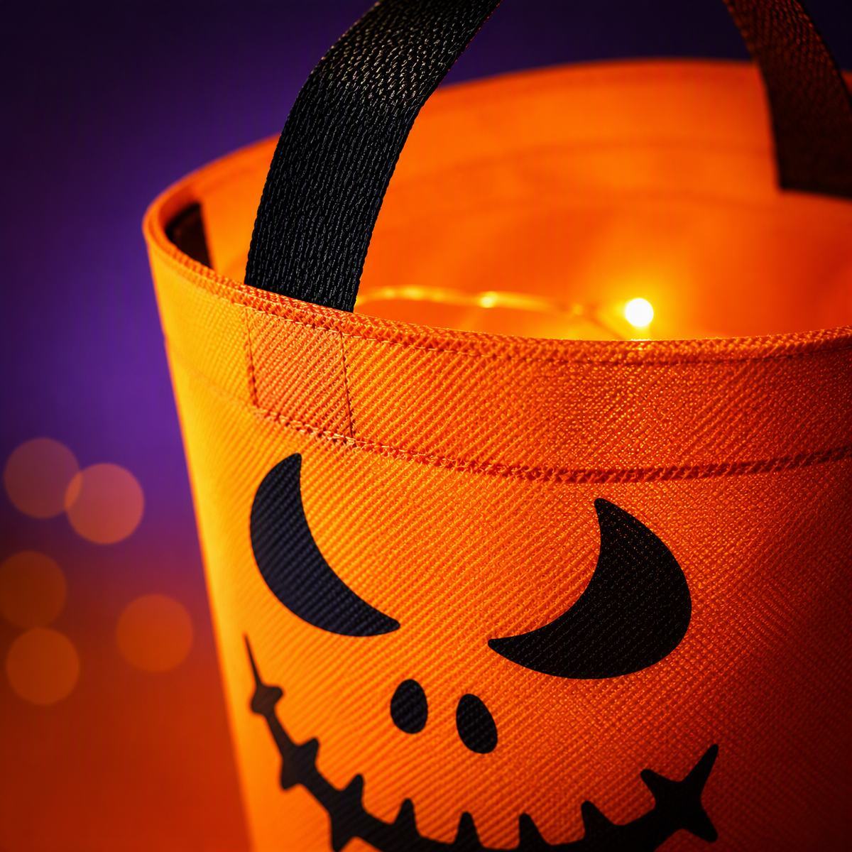 Custom LED Light Bucket Bag - Personalized Halloween Birthday Gifts For Kids - Little Boo Energy Glow Treat Bag for Kids & Trick-or-Treating
