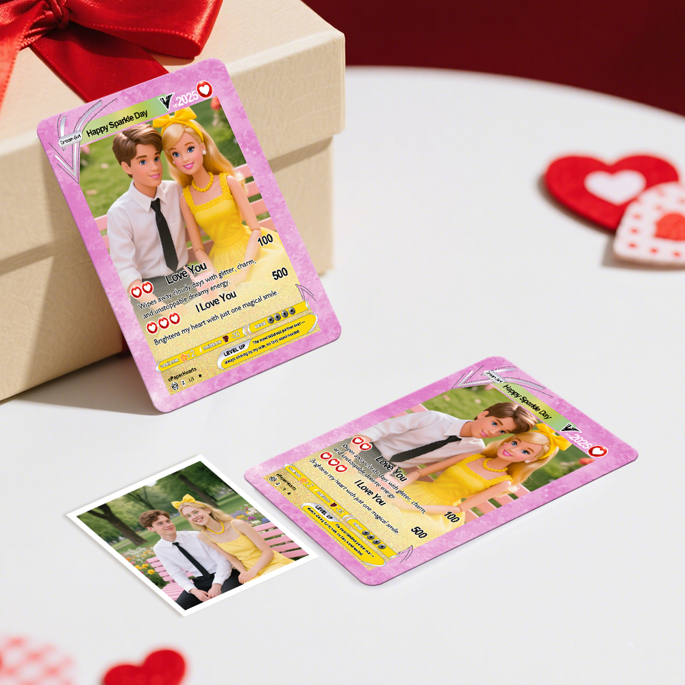 Personalized Card Custom Trading Card Gift For Him/Her or Couples Replica Cards Anniversary Day Gift - PhotoMoonLamp
