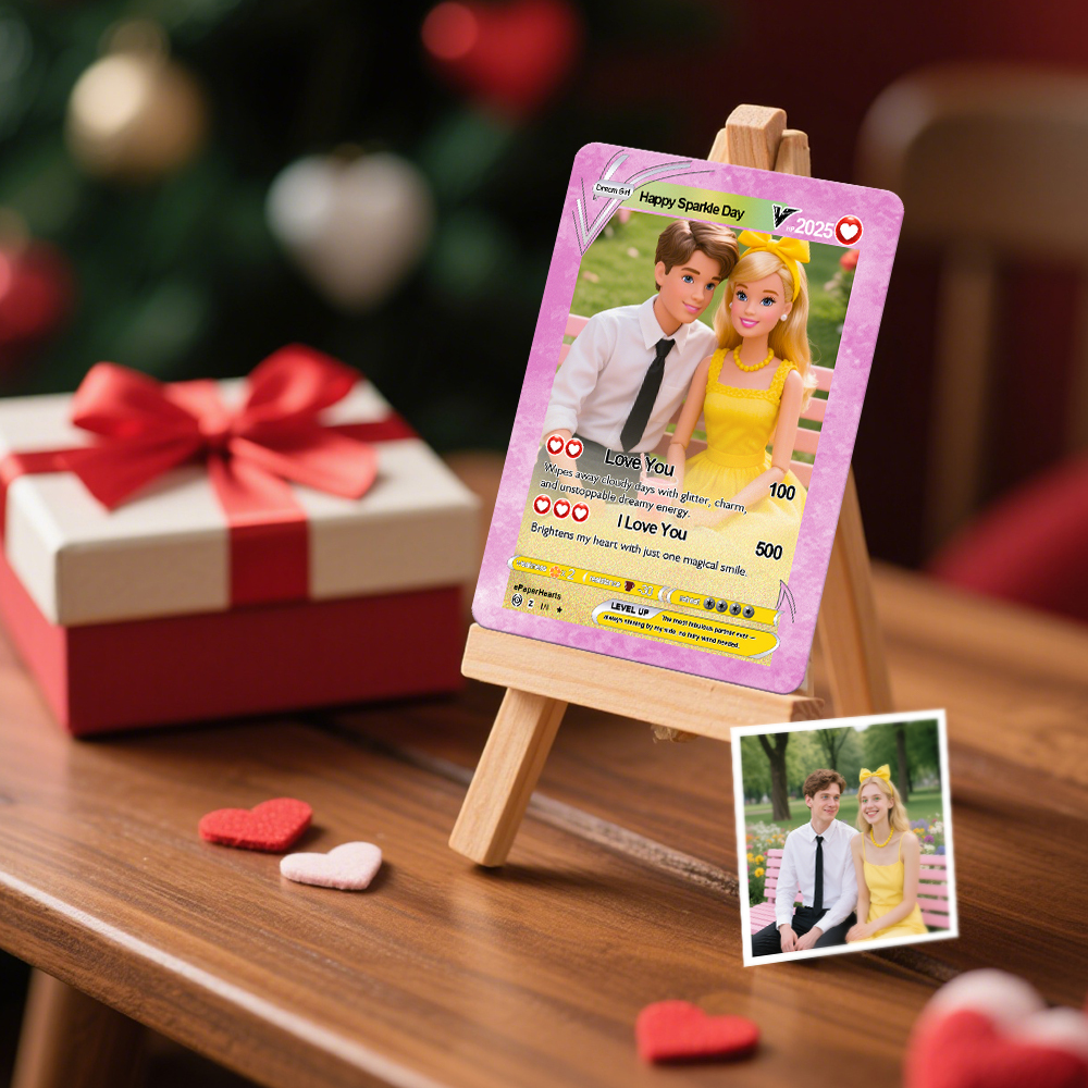 Personalized Card Custom Trading Card Gift For Him/Her or Couples Replica Cards Anniversary Day Gift - PhotoMoonLamp