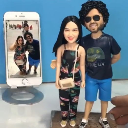 Double Bobblehead Fully Body Custom Bobblehead With Text Gift For Couple - PhotoMoonLamp