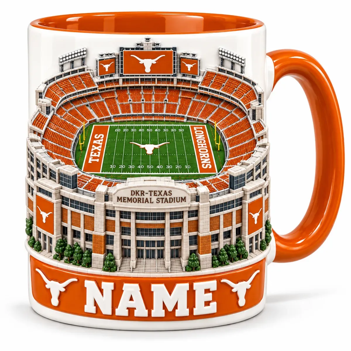 Personalized Stadium Coffee Mug for Football Fans – Gift for College Game Day, Birthday, or Graduation 2D Look 3D Pop