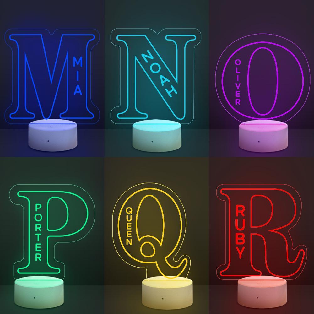 Custom LED Engraved Name Lamp Personalized LED Night Light Decorative Lamp