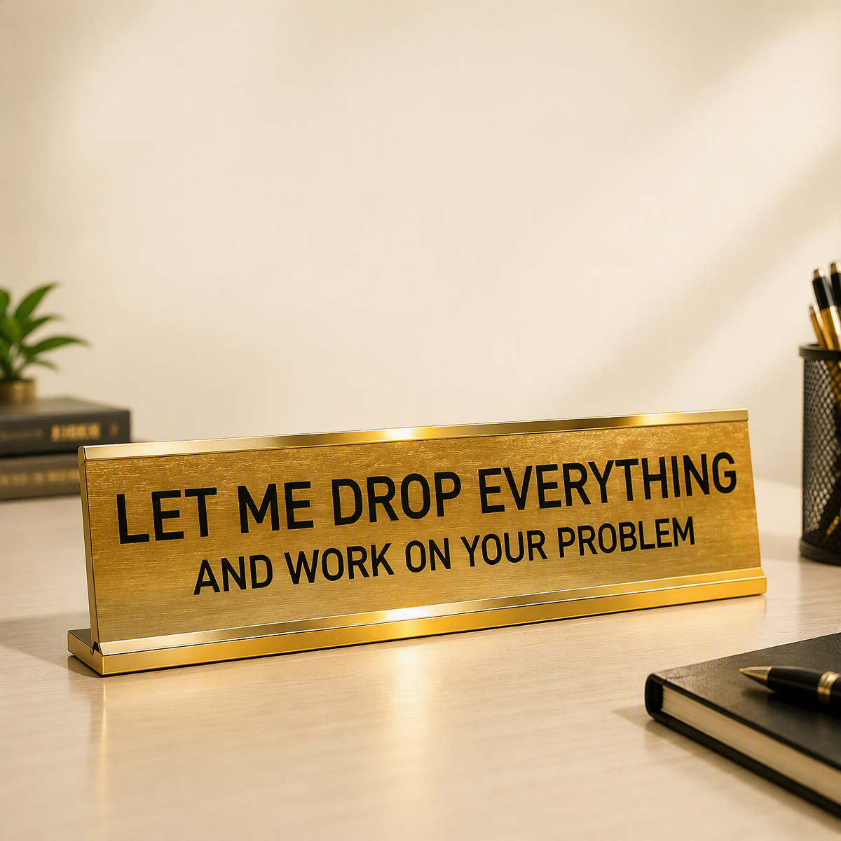 Fucker in Charge of You Fucking Fucks Funny Desk Plate Sign Rude Office Humor Gift for Coworkers & Boss