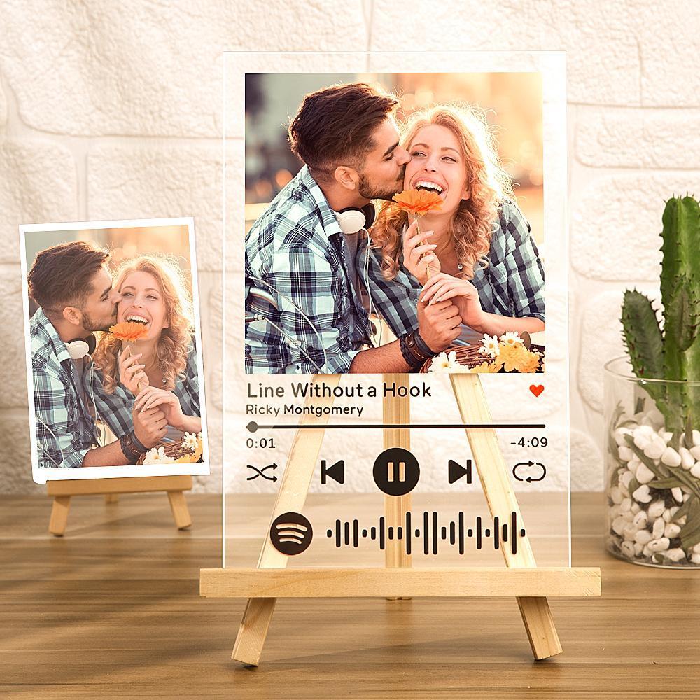 Gift for Her Personalized Spotify Code Music Plaque Glass Art Spotify Plaque Custom Song Plaque