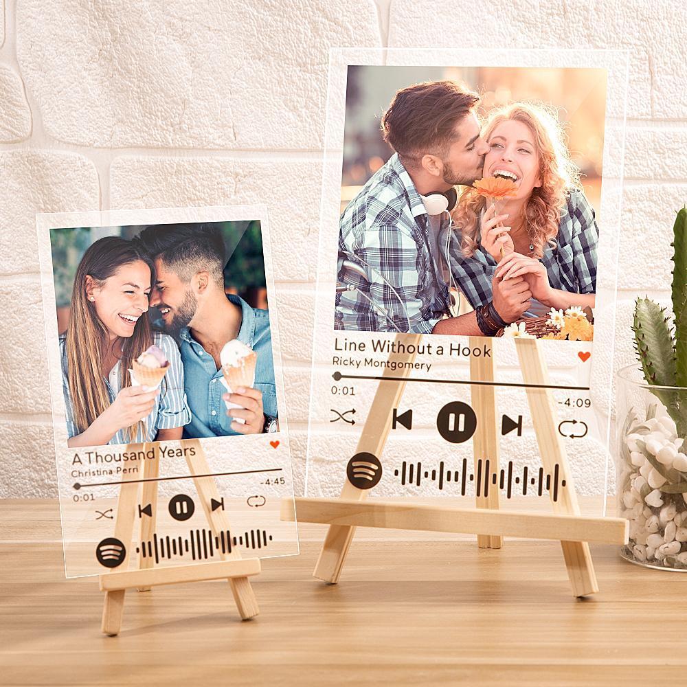 Gift for Her Personalized Spotify Code Music Plaque Glass Art Spotify Plaque Custom Song Plaque