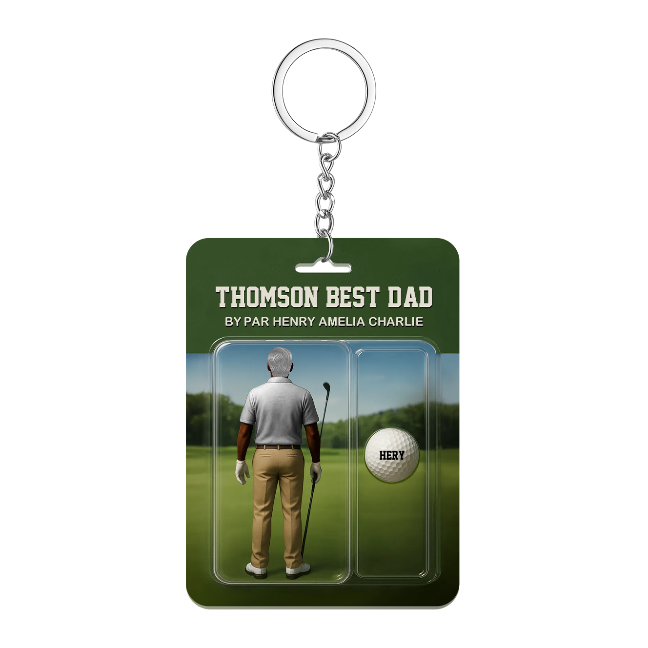 Personalized Golf Dad Figure Plaque Custom Name Acrylic Keepsake for Father's Day - PhotoMoonLamp
