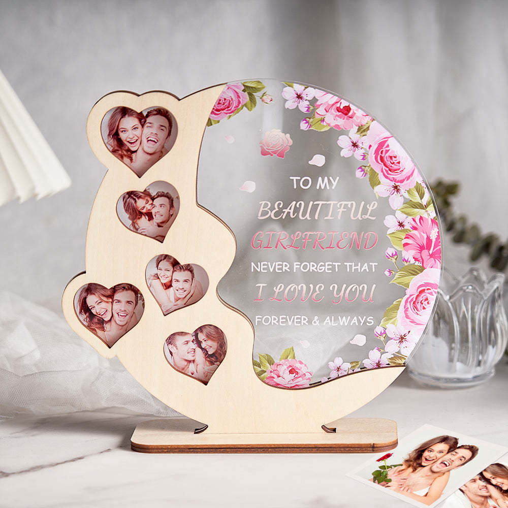 Custom Wood Acrylic Plaque Personalized Moon Wooden Plaque For Favorite People - photomoonlamp