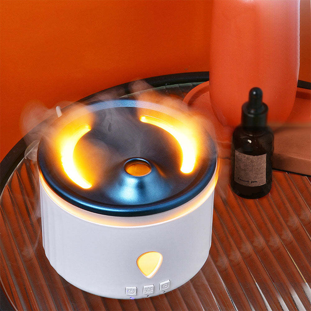 Desktop Volcanic Aromatherapy Humidifier Night Light Simulation Flame Jellyfish Aromatherapy Machine Ultrasonic Silent Large Fog Humidifier - photomoonlamp