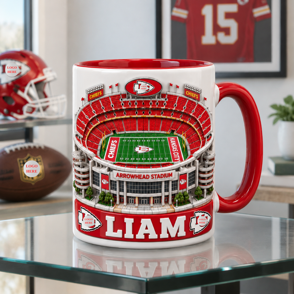 Personalized Football Stadium Mug - 3D Visual Effect Print