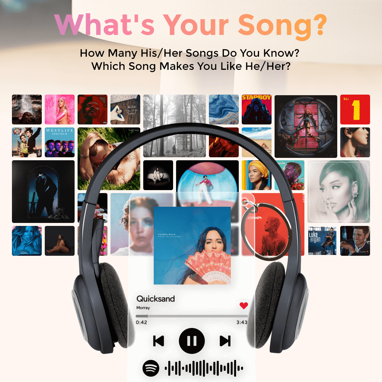 Music Picture Frame Spotify Acrylic Glass Scannable Spotify Code Custom Music Song Plaque Frame (4.7INX6.3IN)
