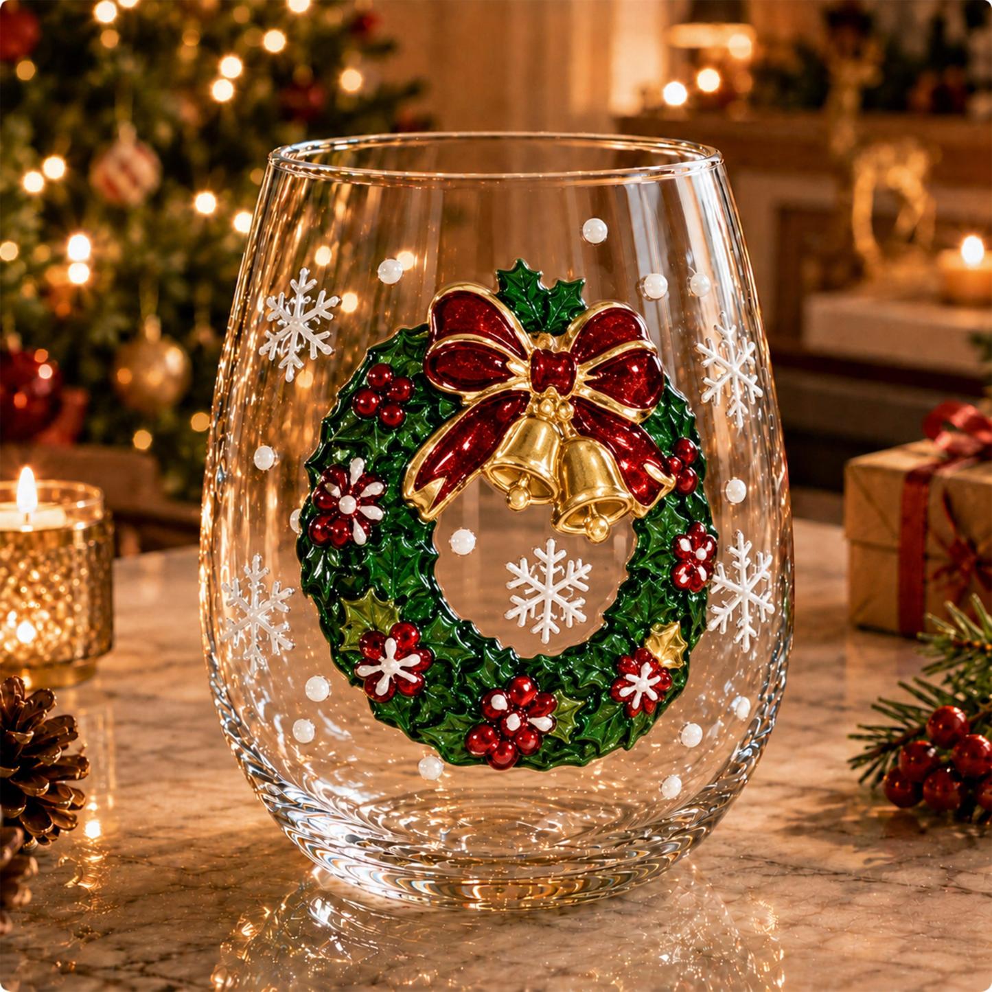 Magical Christmas Glass Cup Gift Christmas Glass with Santa Design Festive Holiday Gift for Family & Friends - PhotoMoonLamp