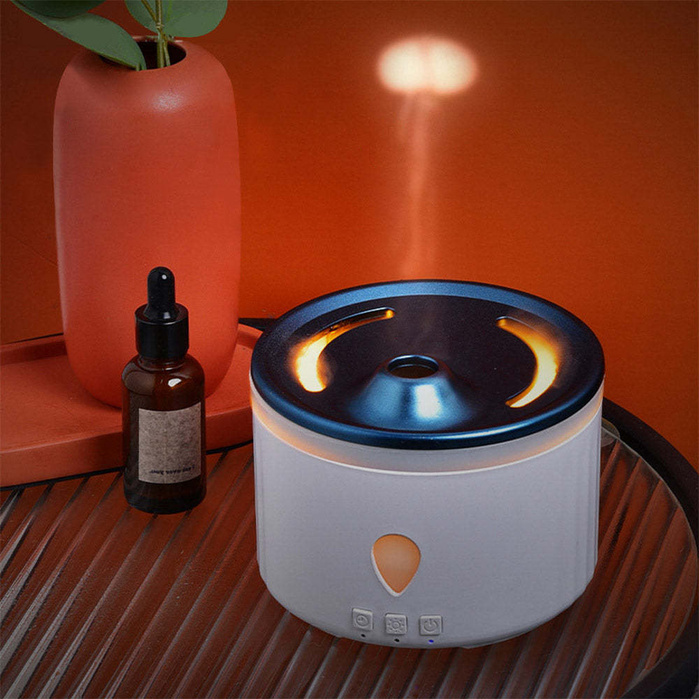 Desktop Volcanic Aromatherapy Humidifier Night Light Simulation Flame Jellyfish Aromatherapy Machine Ultrasonic Silent Large Fog Humidifier - photomoonlamp