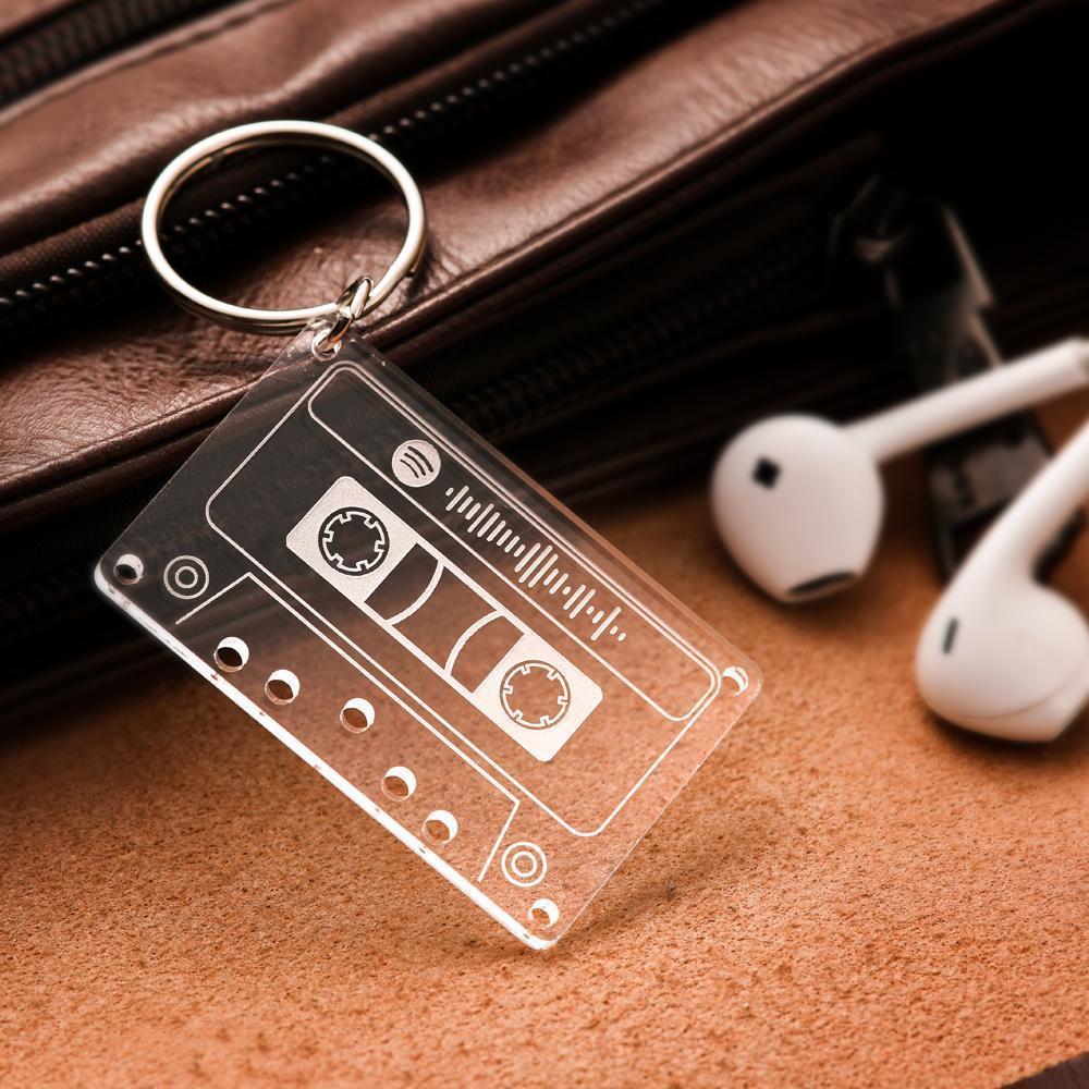 Spotify Code Mixtape Keychain Custom Music Plaque Keyring