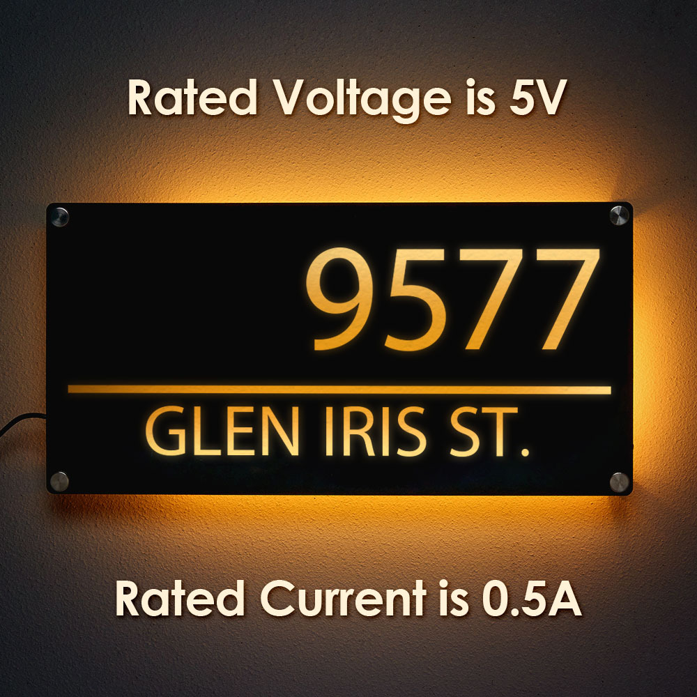 Custom LED House Number ,Illuminated House Number, Vertical Address Plaque, Modern House Numbers, Horizontal Address Sign, Address Number