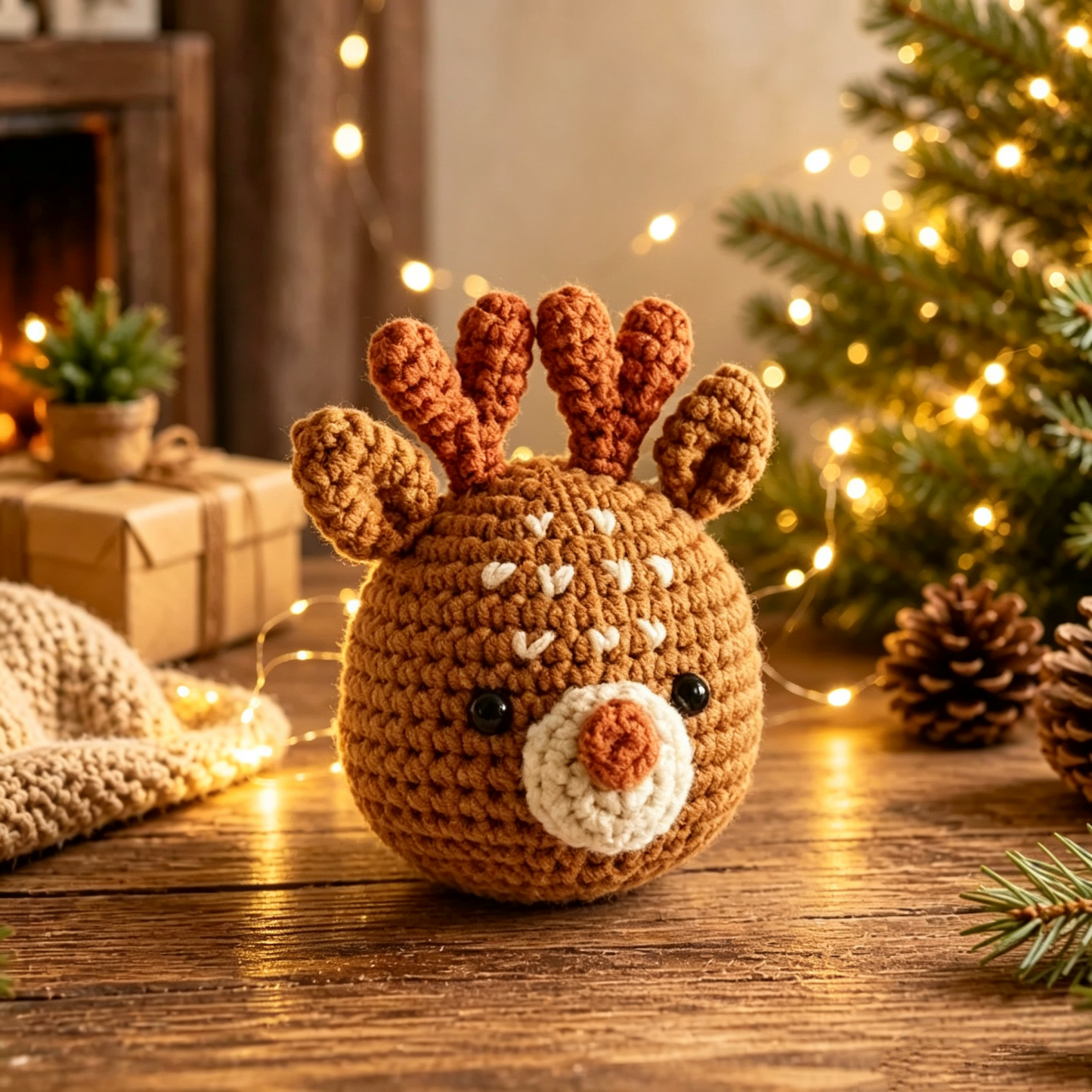 Crochet Christmas Plant Pot Cover – Handmade Holiday Decor for Home & Office