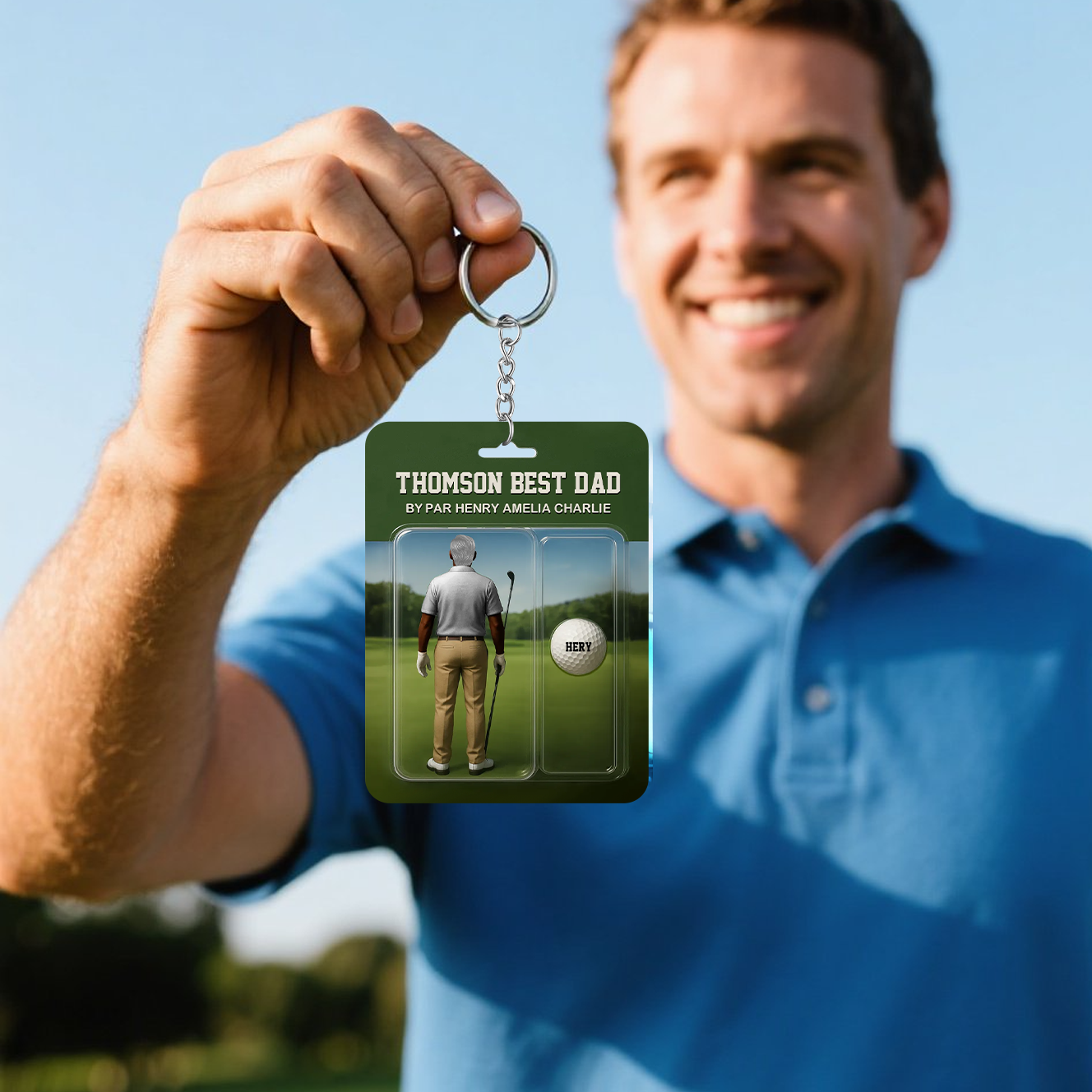 Personalized Golf Dad Figure Plaque Custom Name Acrylic Keepsake for Father's Day - PhotoMoonLamp