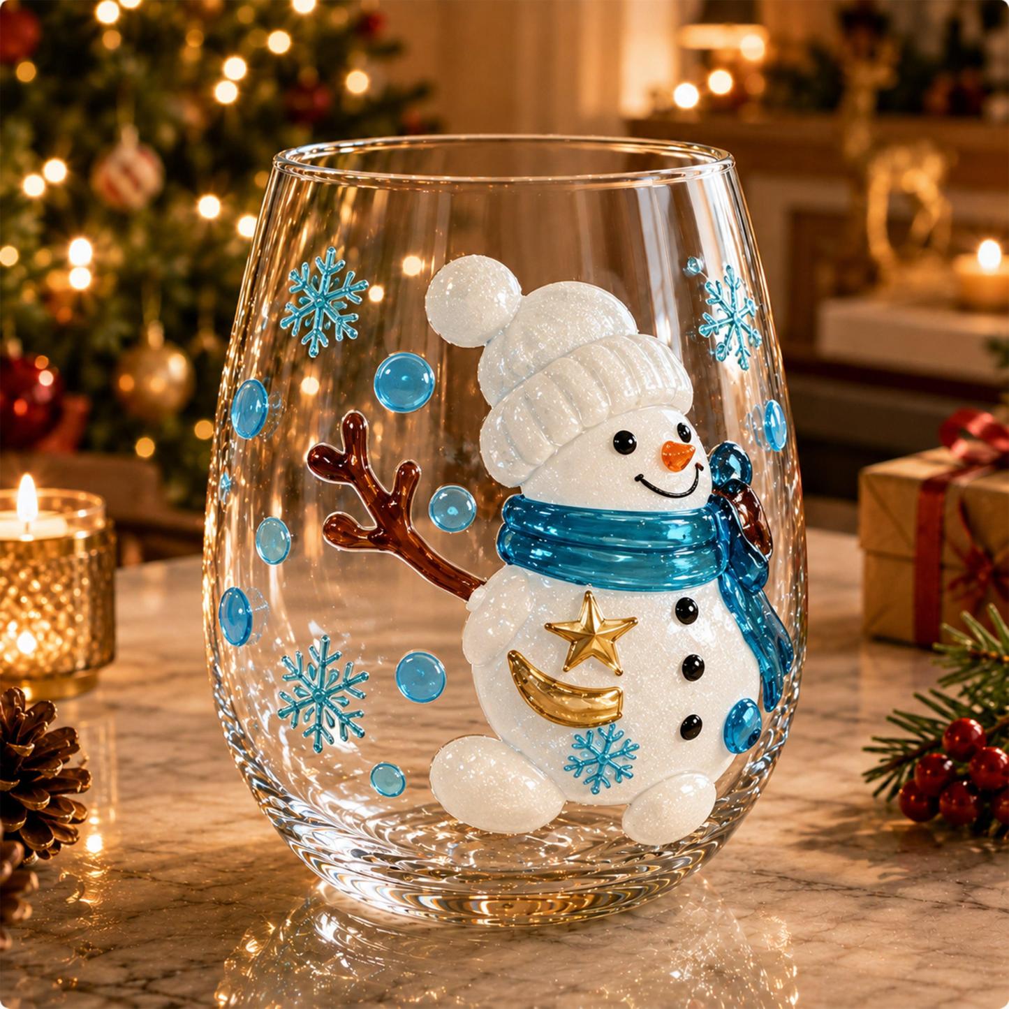 Magical Christmas Glass Cup Gift Christmas Glass with Santa Design Festive Holiday Gift for Family & Friends - PhotoMoonLamp