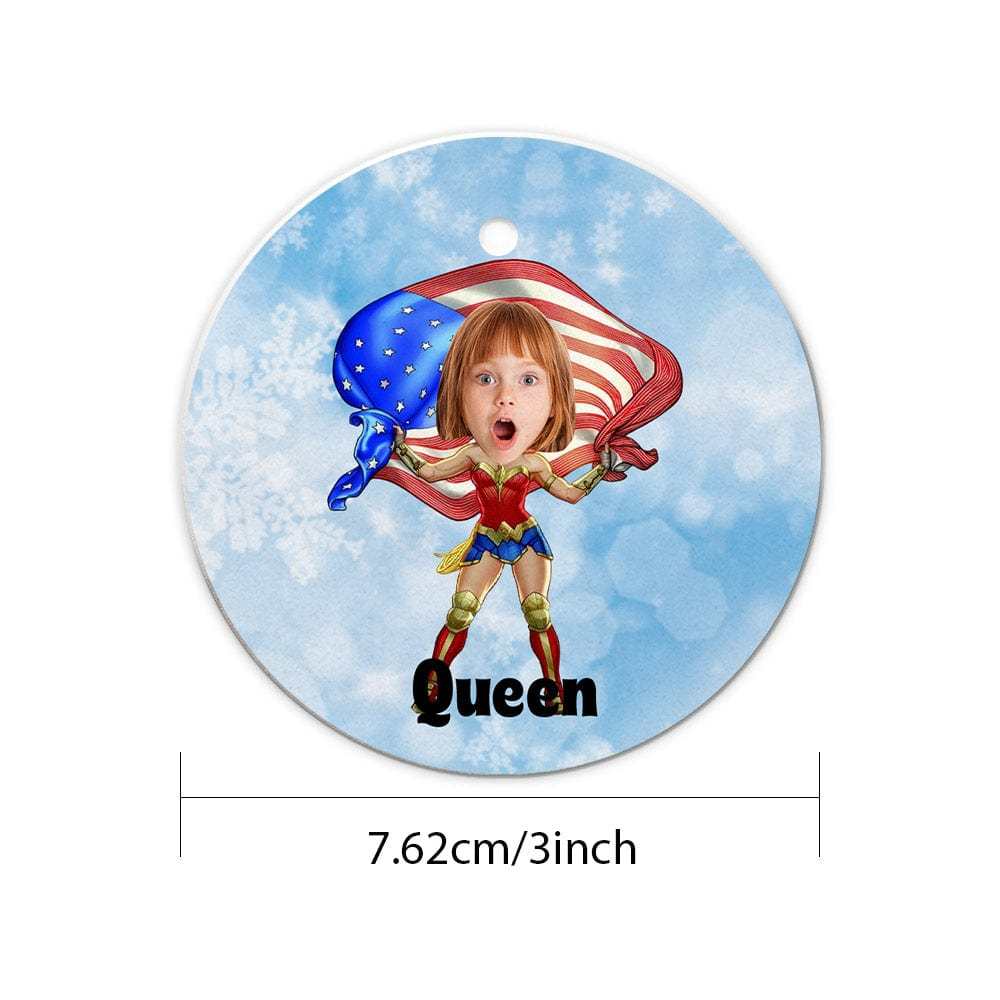 Personalized Photo Ornaments Princess Frog Style Christmas Tree Ornaments Christmas Gift for Girls - Giftlab