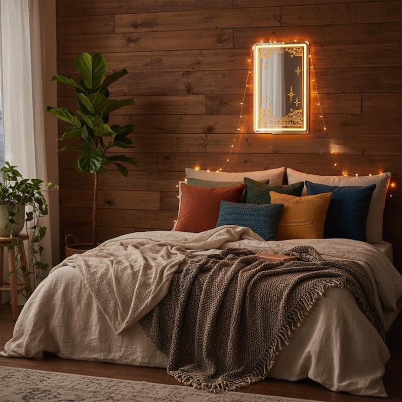 The Fool Tarot Mirror Light Sign: Witchy Room Decor