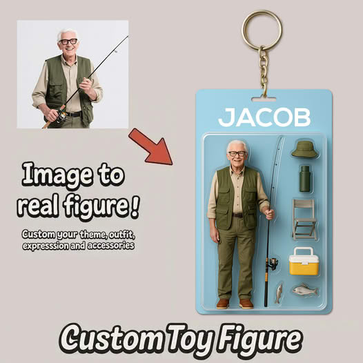 Fully Body Customizable 3D Effect Action Figure Pack Packaging Toy Box Style Art Gift Personalized 2D Printing Acrylic Keychain Gift 