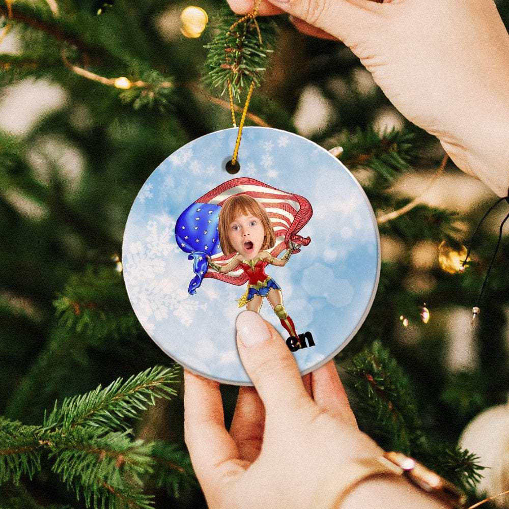 Personalized Photo Ornaments Princess Frog Style Christmas Tree Ornaments Christmas Gift for Girls - Giftlab