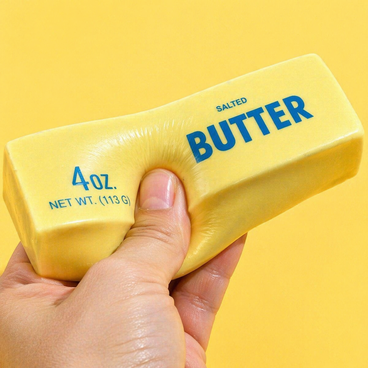 Shapeable butter stick pinchable Vaseline filled decompressed butter stick cheese stick vent artifact feels good in hand