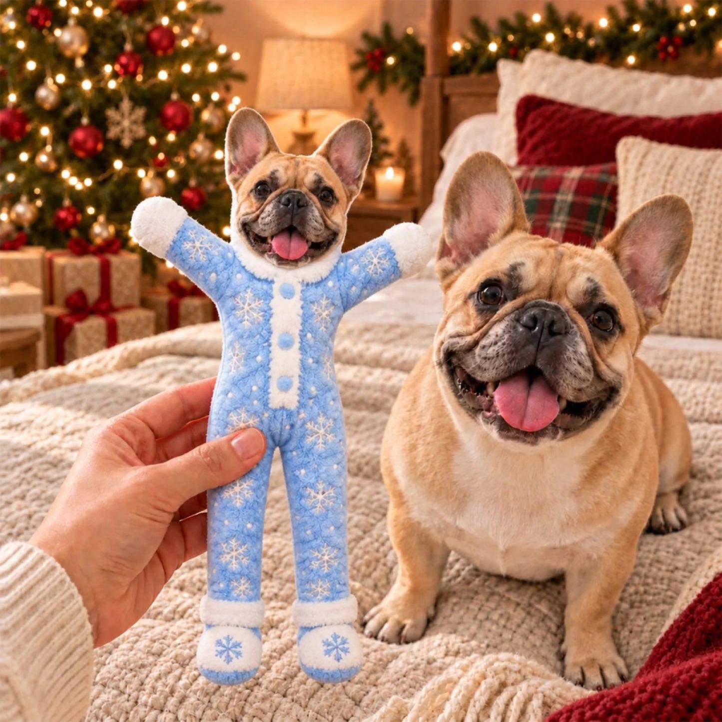 Custom Funny Pet Photo Christmas Plush Doll Gifts For Pet Lovers • My Merry Pup - Personalized Poseable Plush Doll - PhotoMoonLamp