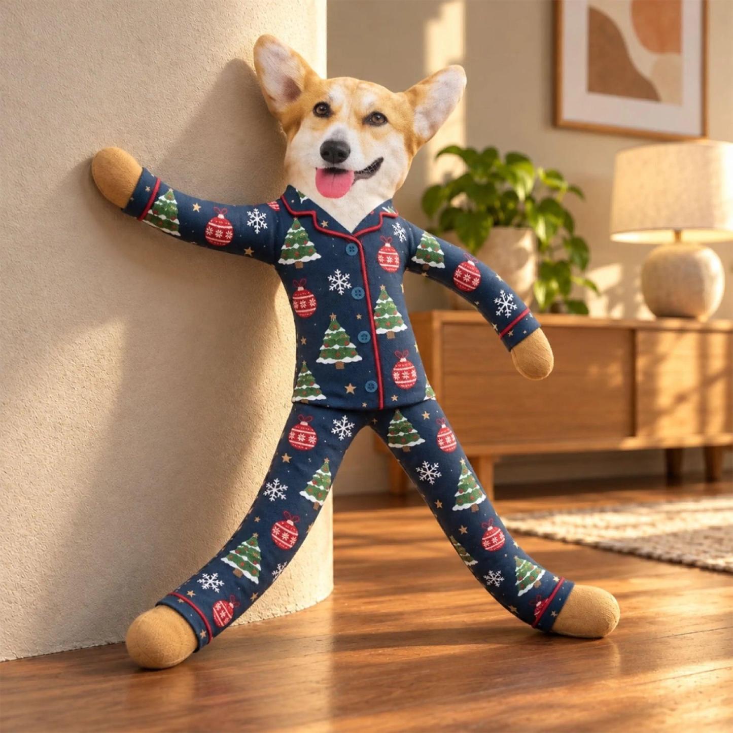 Custom Funny Pet Photo Christmas Plush Doll Gifts For Pet Lovers • My Merry Pup - Personalized Poseable Plush Doll - PhotoMoonLamp
