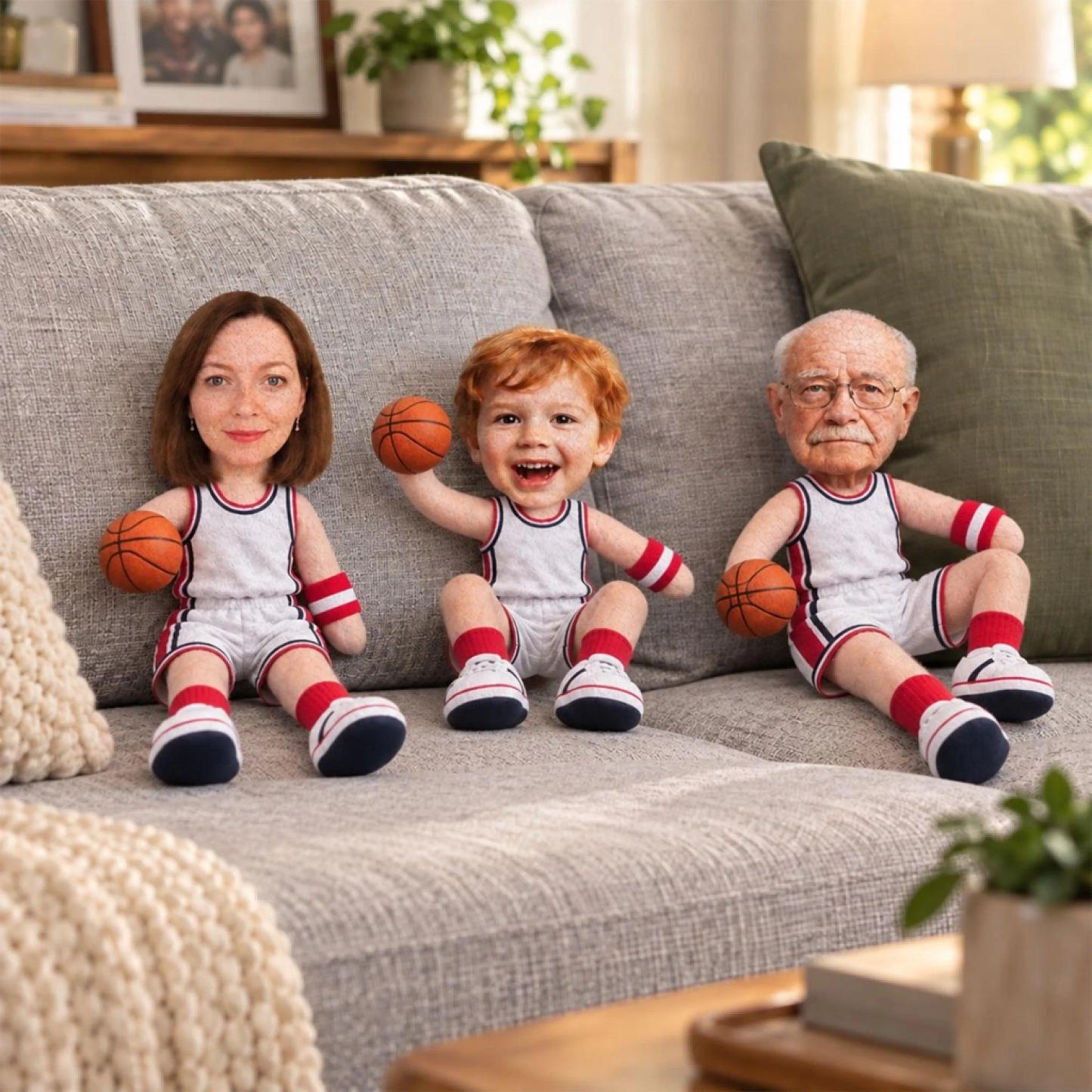 Personalized Poseable Plush Doll for Christmas Gift – Custom Photo Soft Toy for Grandkids & Kids - PhotoMoonLamp