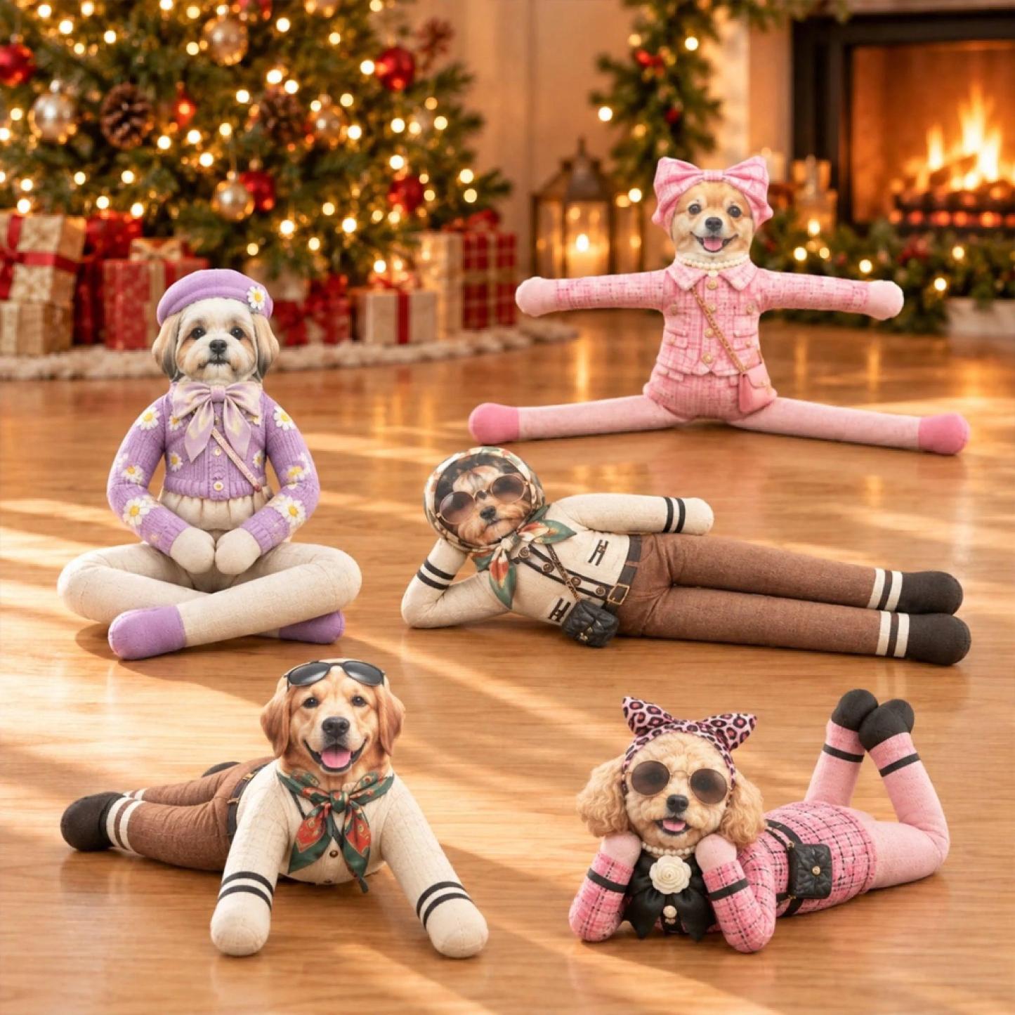 Custom Funny Pet Photo Christmas Plush Doll Gifts For Pet Lovers • My Merry Pup - Personalized Poseable Plush Doll - PhotoMoonLamp