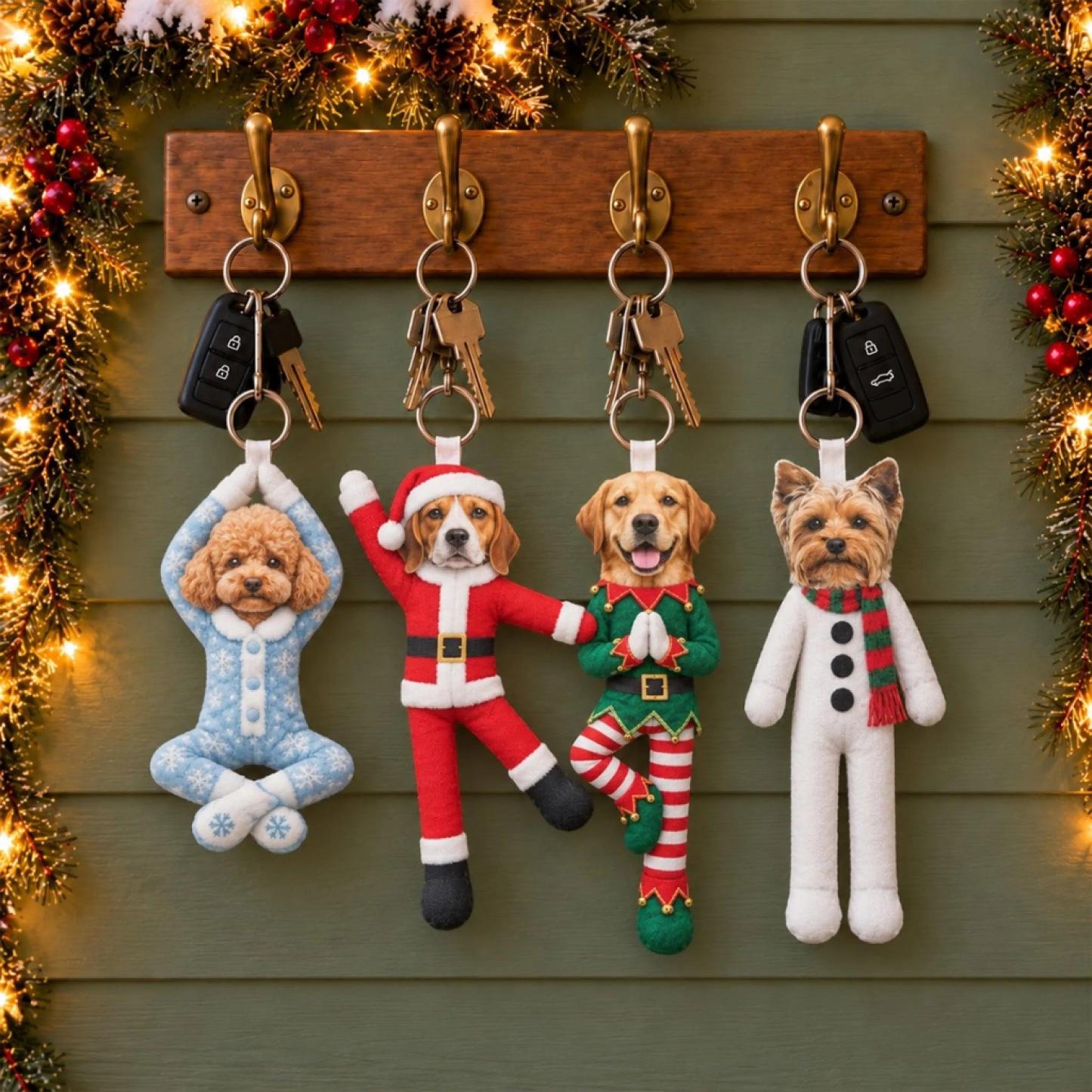 Custom Funny Pet Photo Christmas Plush Doll Gifts For Pet Lovers • My Merry Pup - Personalized Poseable Plush Doll - PhotoMoonLamp