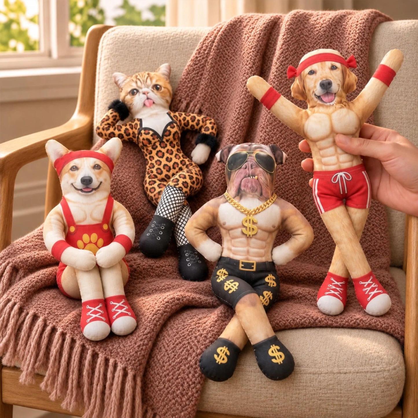Poseable Plush Pet Doll for Christmas Gifts – Customizable Funny Animal Figurine for Dog & Cat Lovers - PhotoMoonLamp