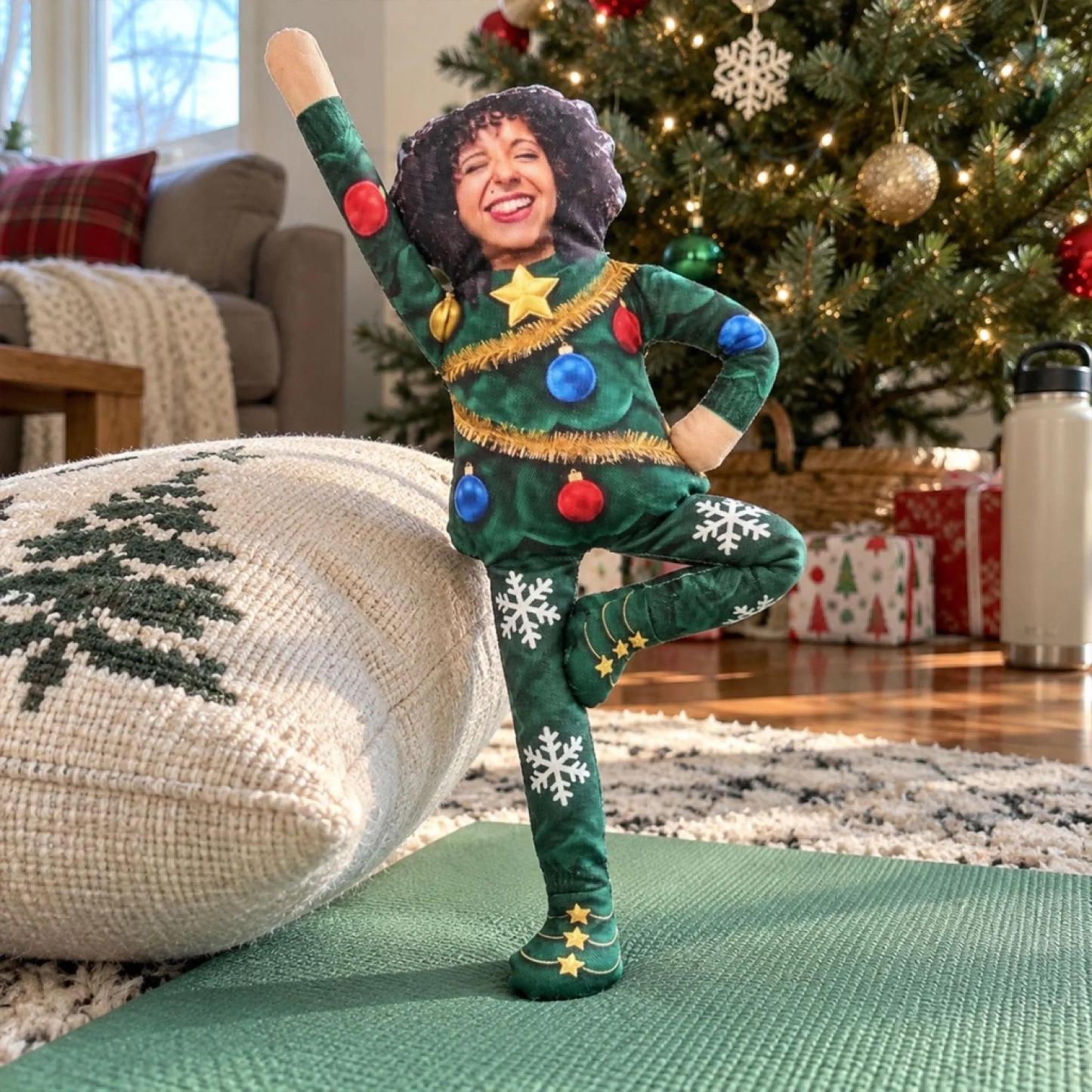 Personalized Jolly Old Soul Poseable Plush Doll, Custom Christmas Keepsake Gift - PhotoMoonLamp