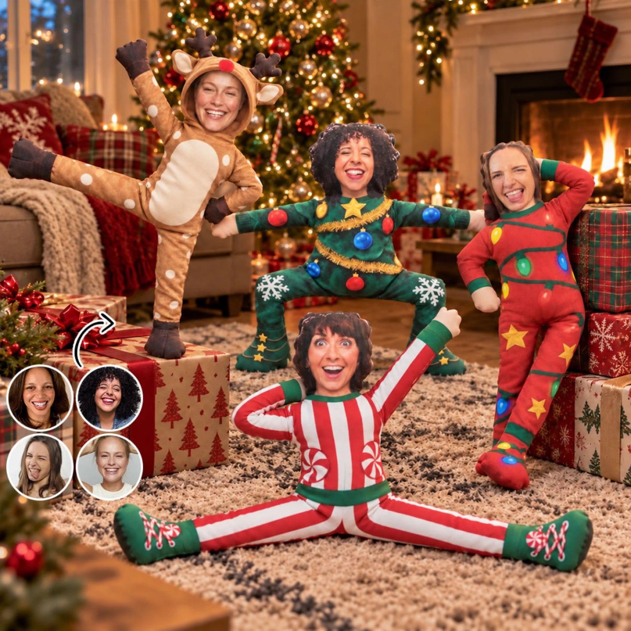 Personalized Jolly Old Soul Poseable Plush Doll, Custom Christmas Keepsake Gift