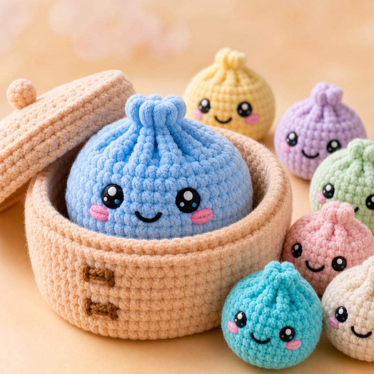 Adorable Bao Bun Crochet Gift Set Pattern – Kawaii Steamer Toy DIY for Christmas, Birthday or Just Because - PhotoMoonLamp