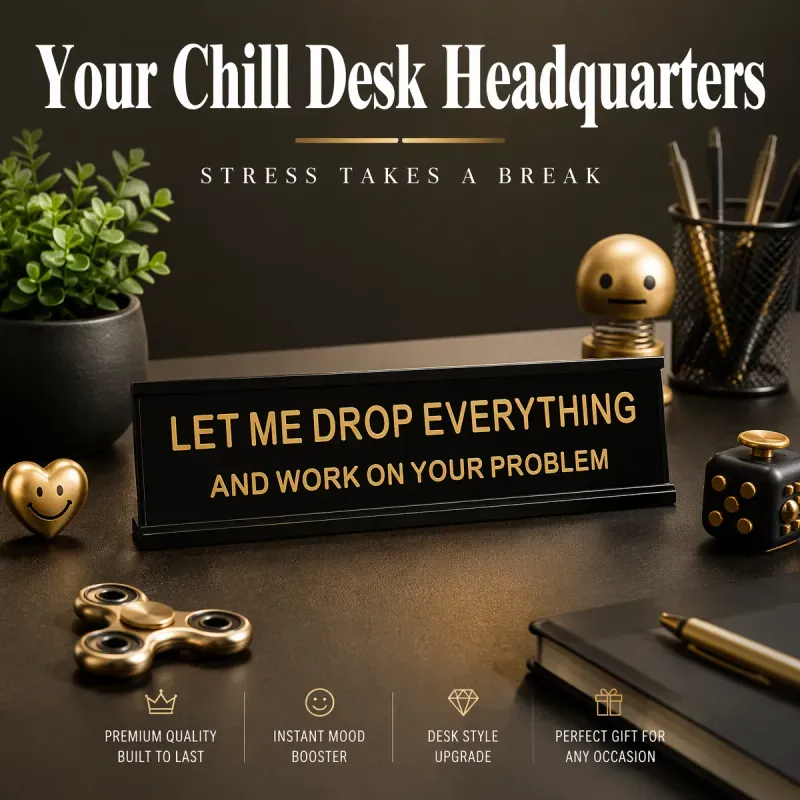 Fucker in Charge of You Fucking Fucks Funny Desk Plate Sign