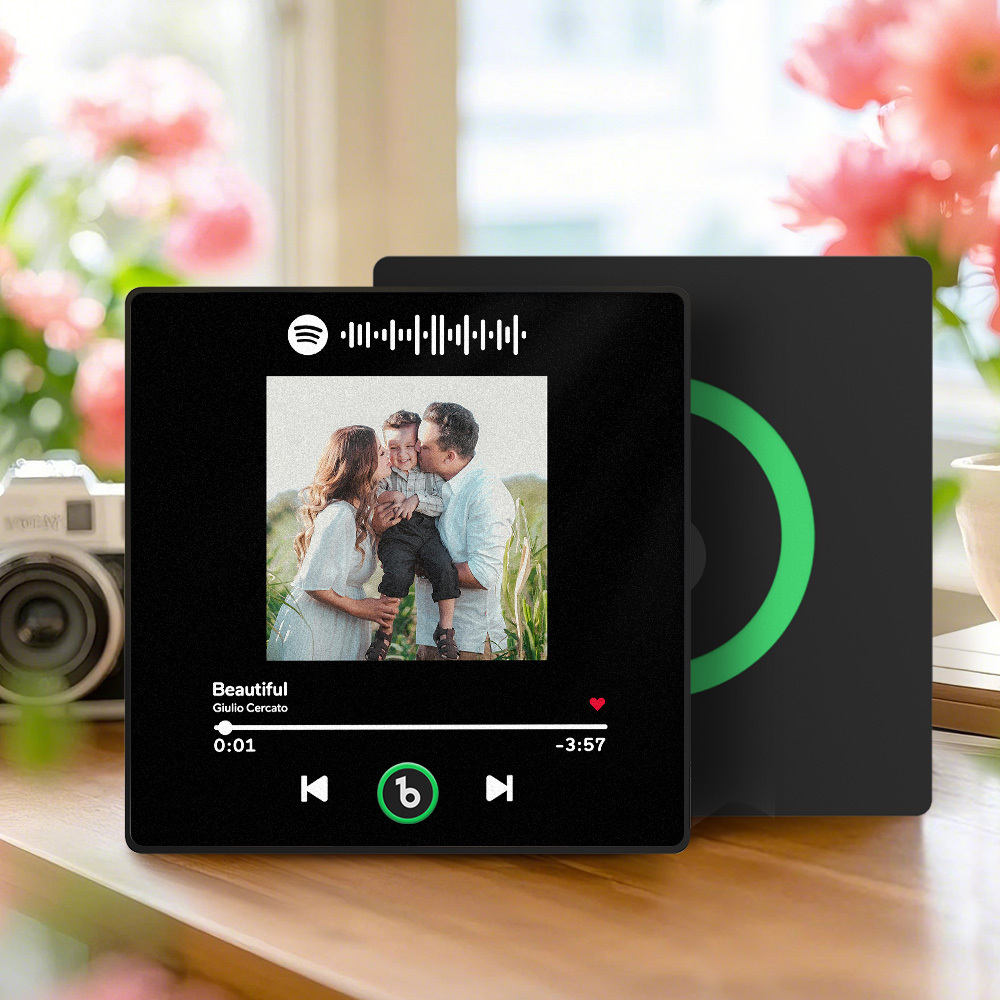 Father's Day Custom Music Fridge Magnet Gift Colorful Frame Album Fridge Magnet Music Wall Photo Sticker Music Movement That Can Be Played Gift - PhotoMoonLamp