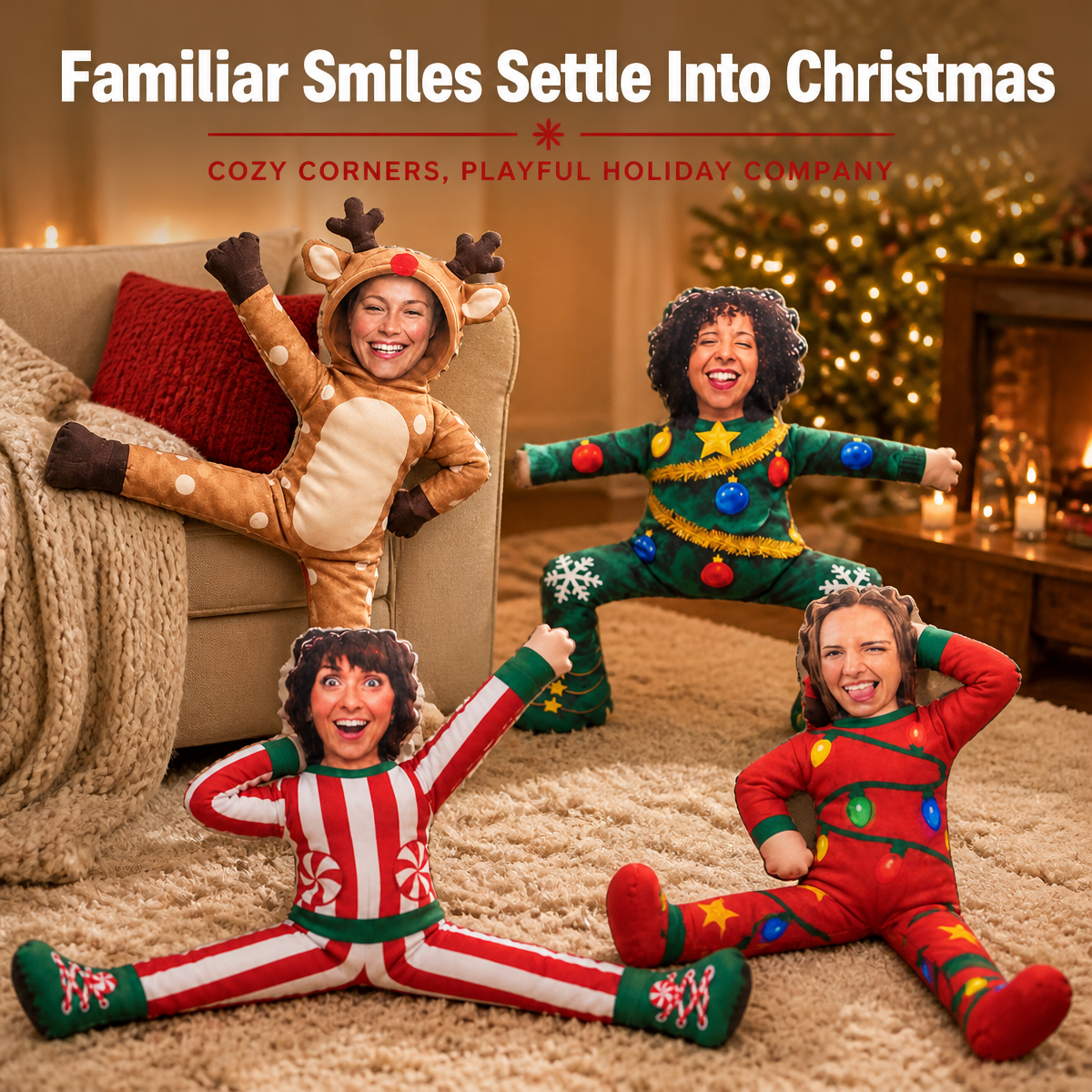 Personalized Jolly Old Soul Poseable Plush Doll, Custom Christmas Keepsake Gift - PhotoMoonLamp