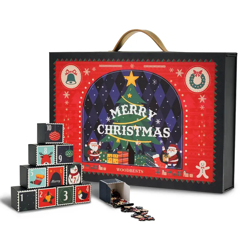 24-Day Advent Puzzle Calendar, Premium Christmas Countdown with Mini Puzzles, Ideal Gift for All Ages
